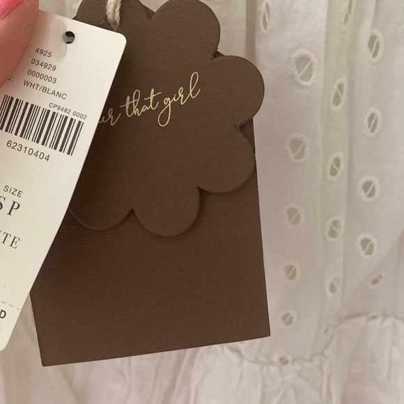 White ruffle mini skirt Anthropologie small petite NWT - Picture 3 of 6